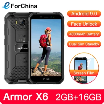 Перейти на Алиэкспресс и купить Ulefone Power X6 IP68 прочный Водонепроницаемый мобильный телефон 5 дюймAndroid 9,0 MTK6580A/W 4 ядра 2 ГБ + 16 Гб Face ID 4000 мАч 3G смартфон