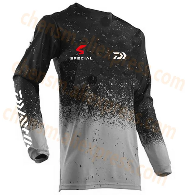 Новое поступление размера плюс осень Daiwa Dawa Мужская рыболовная рубашка дышащая гигроскопичность быстросохнущая анти-УФ рыболовная одежда XS-5XL - Цвет: Черный