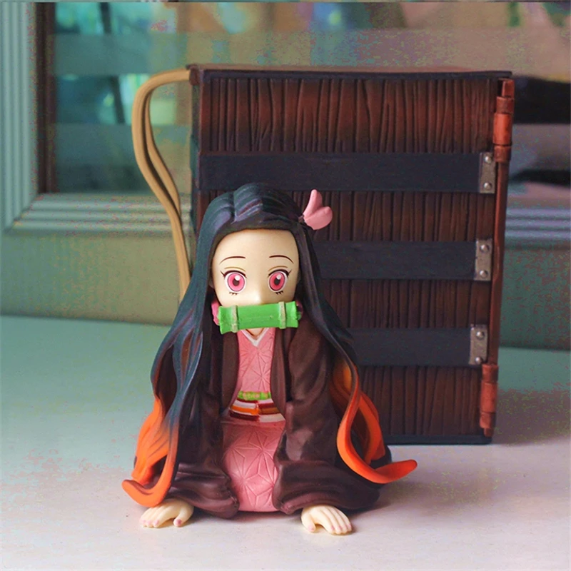 

Kimetsu no Yaiba Kamado Nezuko Anime Action Figure Toys with Suitcase Box Trunk Demon Slayer Collectible Figurine Model Statue
