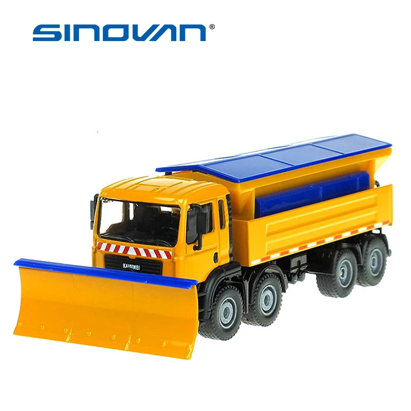 

KDW Alloy Vehicle Diecast Snow Sweeper 1:50 Winter Service Removable Cover 8 Wheel Cleaner Tractor Diecast Model Hobby Toys
