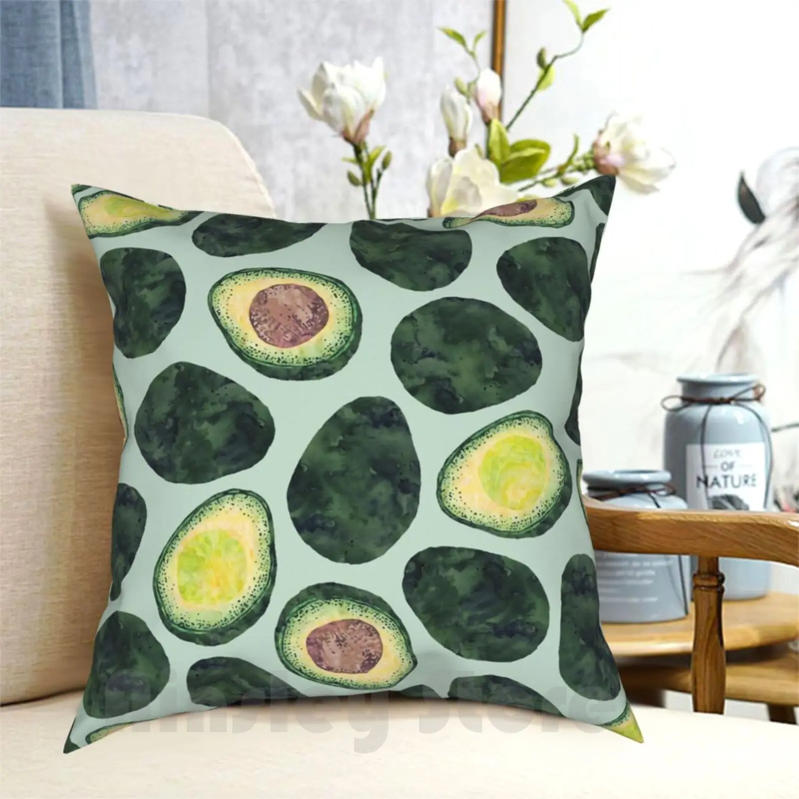 

Avocado Addict Pillow Case Printed Home Soft Throw Pillow Avocado Avocados Mexico America Guacamole Alligator Pear