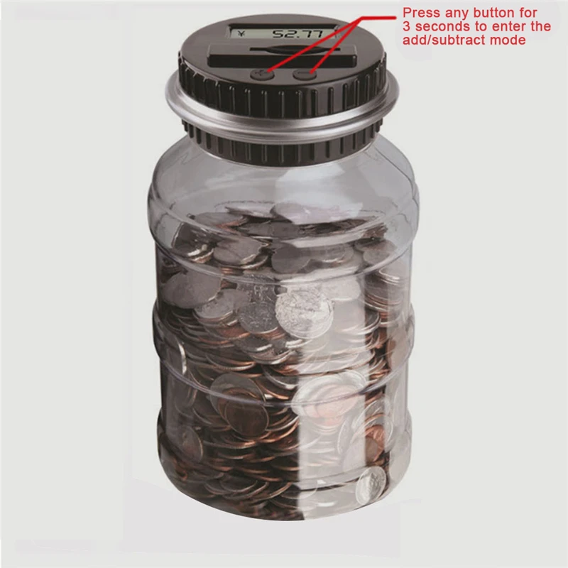 Piggy Bank Counter Coin Electronic Digital LCD Counting Coin Money Saving Box Jar Coins Storage Box For USD EURO Money