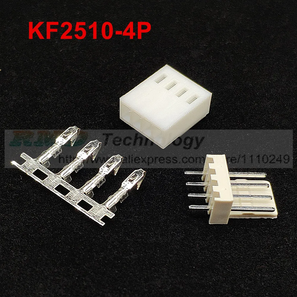 50PCS KF2510-4P 2.54mm Pin Header+Terminal+Housing Connector Kits NEW 