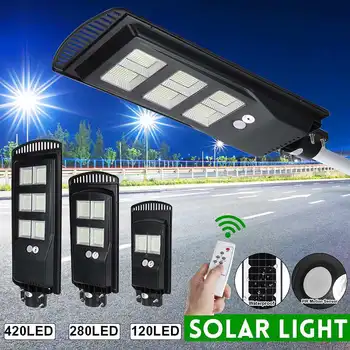 

LED Solar Panel Street Light with Remote Control 80W 140W 180W Street Lamp Outdoor Garden Wall Lamp Industrial Security Lighting