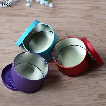 

20pcs 7.5*4.5cm Blue/Purple Metal Storage Box,Tin Box,Sealed Cans For Candy Tea,Home Organizer For Small Things,Circle Metal Box