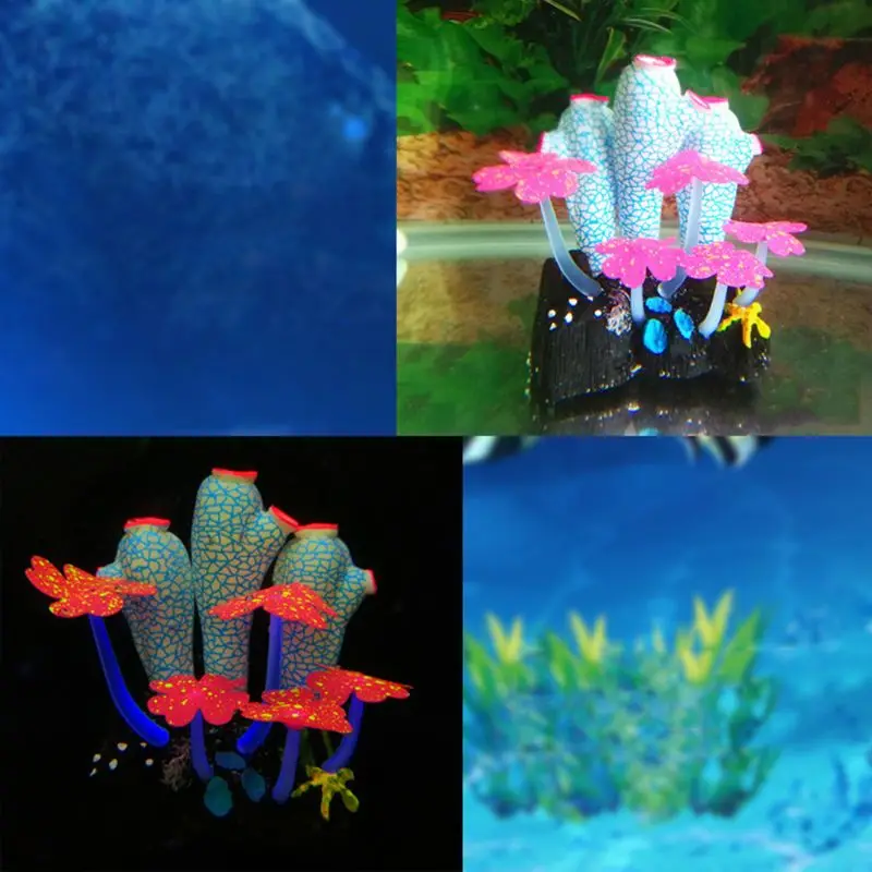 Украшение для аквариума, ландшафтный дизайн, Ascidian моделирование кораллового светящегося морского дна, маленькие Ландшафтные аксессуары для аквариумов