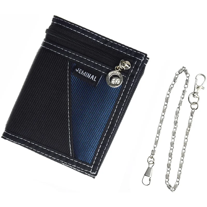 MENS LADIES  BOYS TRIFOLD SPORTS WALLET WITH CHAIN CREDIT CARD HOLDER COIN POUCH 