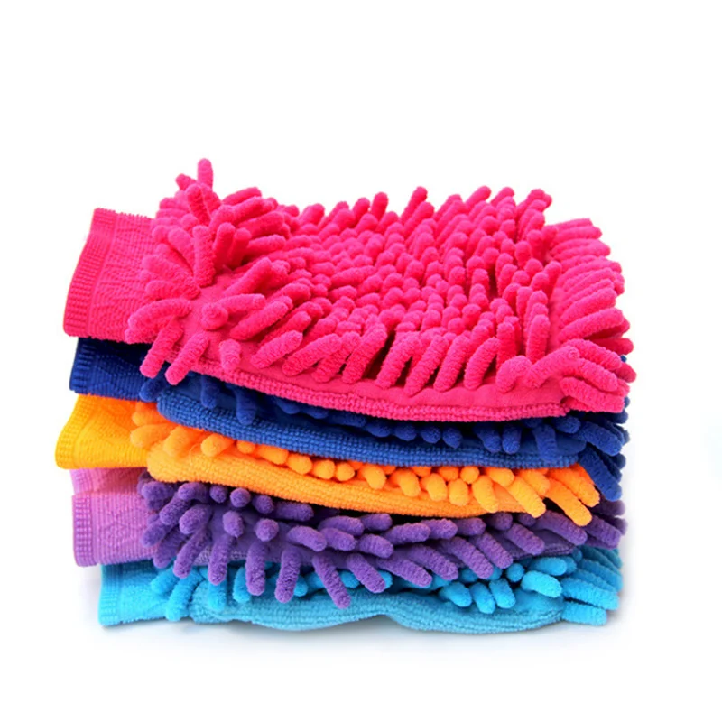Microfiber Chenille Car Wash Glove Soft Cloth Mitt For Car Washing And Household Cleaning