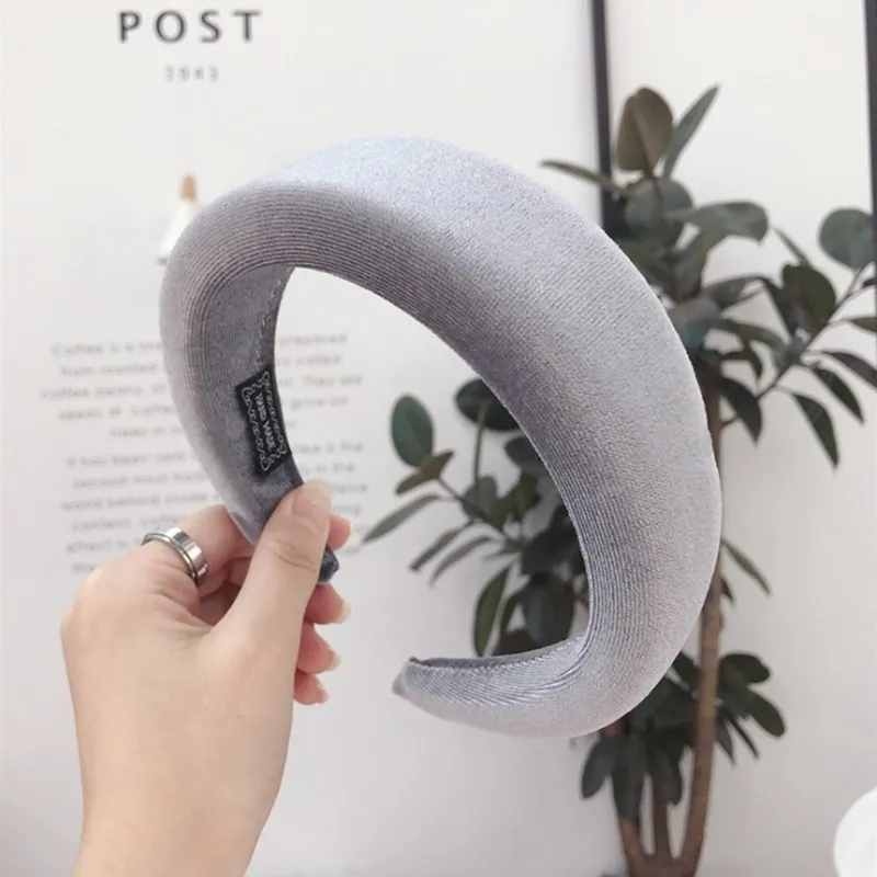 Fashion hair accessories women's wide-brimmed milk silk thick sponge ring solid color headband hairband girl hair band headwear