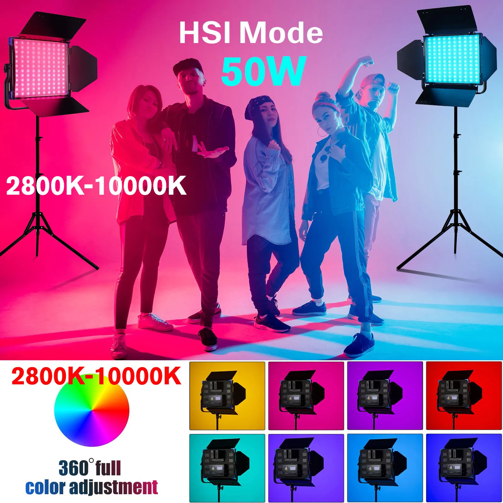 Sokani X50 RGB светодиодный светильник для видеосъемки набор 2800K 10000K студийный фотосъемки с регулируемой яркостью