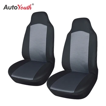 

AUTOYOUTH Front Car Seat Cover Mesh Fabric Universal Fit for Bucket Seat Breathable Car Seat Protector Black Car Accessory 1PC