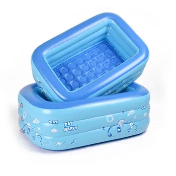 

Summer Inflatable Swimming Pool Rectangular Thicken PVC Paddling Pool Cartoon Type Bathing Tub Outdoor Swimming Pool For Kids