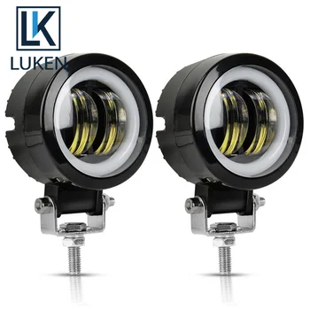 

LUKEN 2PCS/1PC 3Inch 12V 24V 6500K Waterproof Round LED Bar Lights Portable Spotlights Motorcycle Offroad Truck Driving Car Boat