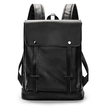 

Men's Double-shoulder Bag,Retro Backpack, School, High School Student's Bag, Casual Leather Backpack.