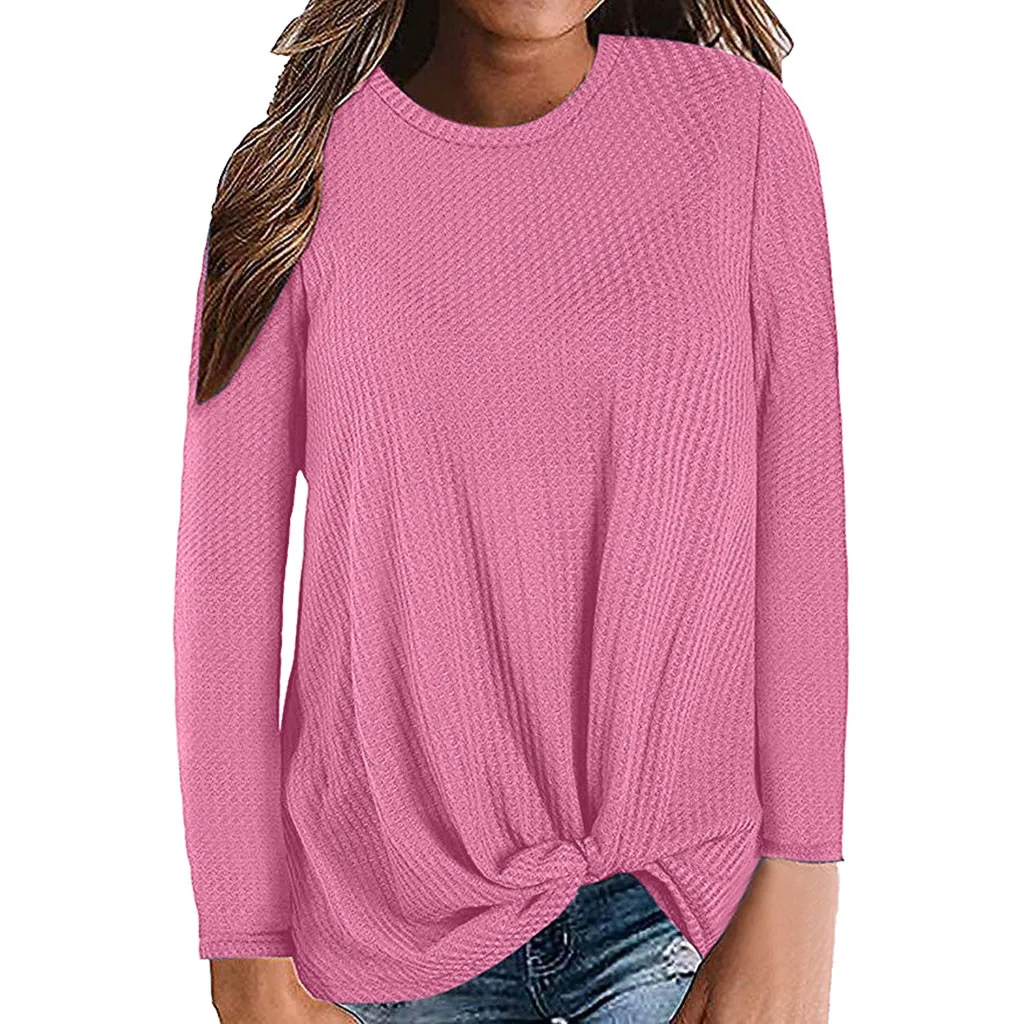 Женская Повседневная Блузка-туника с длинными рукавами и бантиком, милые Рубашки, Топы
