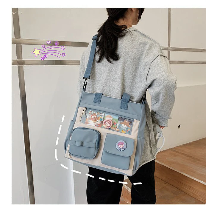 Cute Series Kawaii Bag Japanese for Girls Large Ita Bag Purse Student School Bag Girls Crossbody Bag Clear Pocket Shoulder Bag