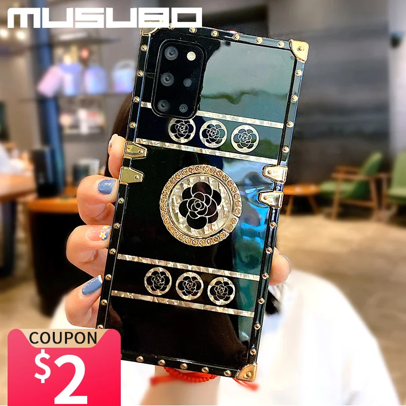 Musubo Coque For Samsung Galaxy Note 20 Ultra S21 Plus S10 Plus Luxury Case Note 10 Plus Shining Bling A71 5G A51 A52 A32 Ring samsung cases cute Cases For Samsung