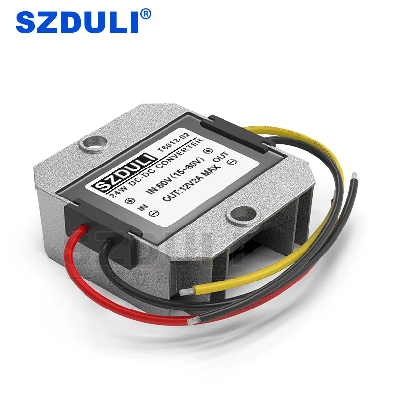 

Converter 60V to 12V 2A DC Reducer with Buck Module 15~80V to 12V 2A Waterproof Power Supply