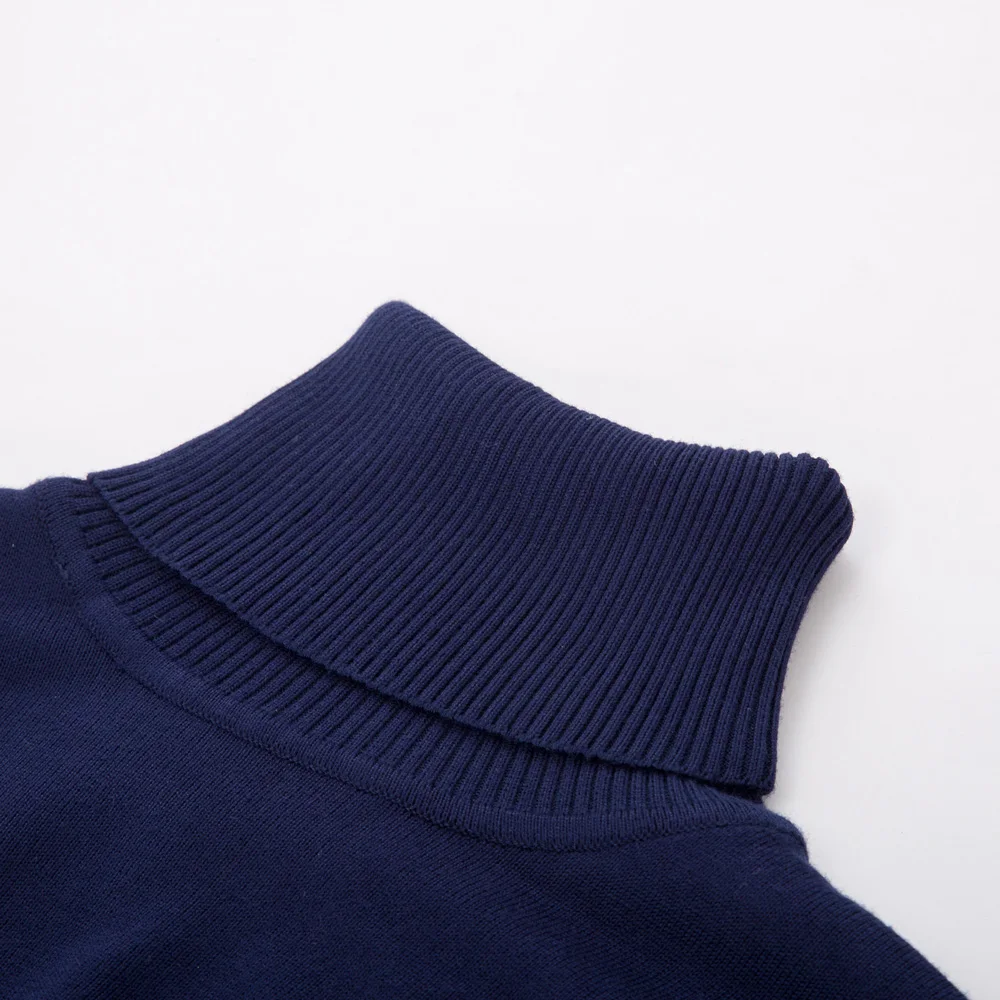 Теплый свитер Для мужчин Slim Fit Топы Мягкий однотонный цвет длинный рукав водолазка; свитер с эластичной резинкой осень-зима Термальность трикотаж