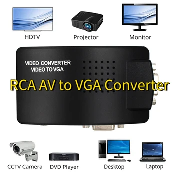 

RCA Composite Converter VGA S-Video RCA to VGA Adapter HD 1080P Video Converter for CCTV DVR PC Laptop to TV Projector