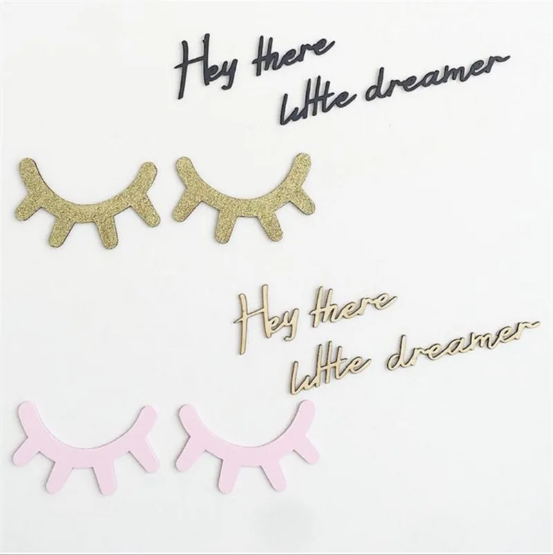 INS Nordic Macaron Color Eyelash Decor Banner Newborn Baby Bedroom Decoration Bedding Bumpers Kids Party Kids Girls Room Decor
