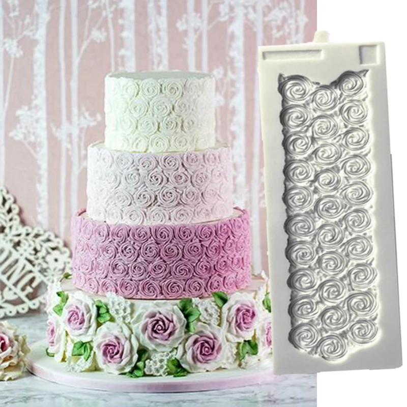 Piped Swirl Border Molds Fondant Cake Decorating Tools Silicone Molds Sugarcrafts Chocolate Baking Tools for Cakes Gumpaste Fimo