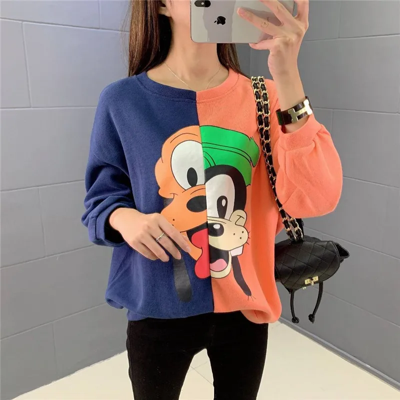 Harajuku Oversized Pullover Hoodies Loose Sweatshirt Kawaii Cartoon Printed Sweatshirt Women Hooded female Streetwear Students