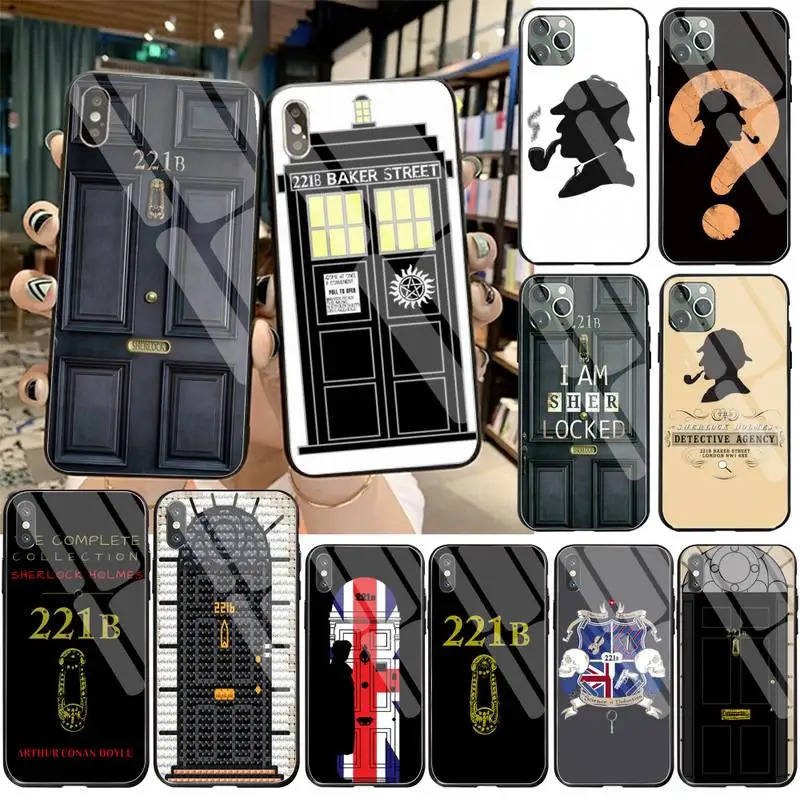 221B Шерлок Холмс в дверь DIY Роскошный чехол для телефона закаленное стекло iPhone 11 Pro