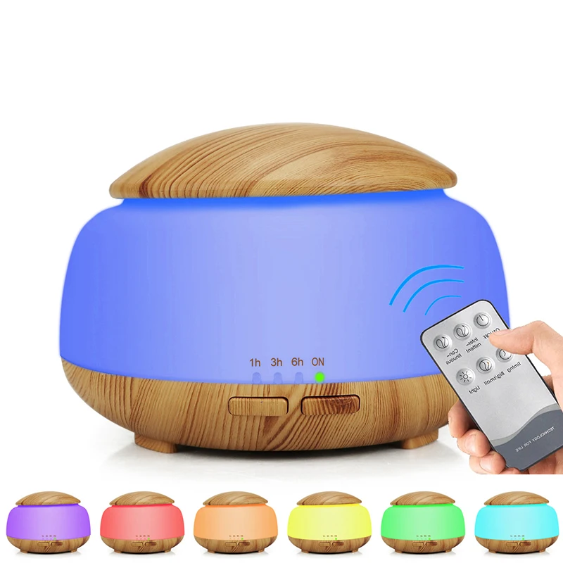

Wood grain remote control air humidifier night lamp aromatherapy moisturizer ultrasonic atomization Perfume diffuser