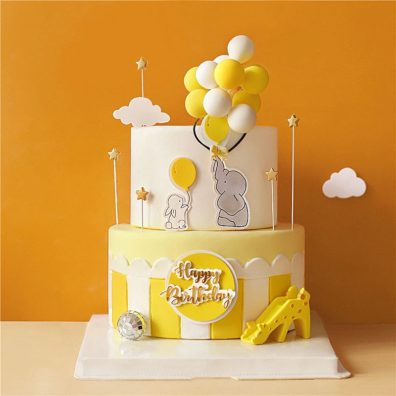 Слон белка синий большой шар топпер для торта украшение на день рождения