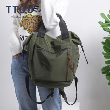 

TTOU Casual Nylon Waterproof Backpack Women High Capacity Travel Book Bags for Teenage Girls Students Pink Satchel Mochila Bolsa