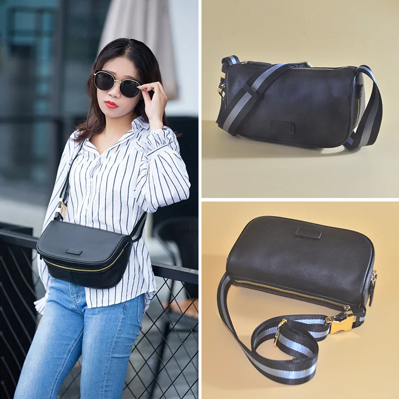 

Celebrity Celebrity Style ruan pi bao Genuine Leather Simple Casual Pillow Cool GIRL'S Street-Layer Cowhide Shoulder Oblique WOM