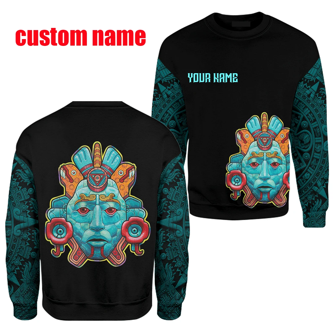 PLstar Cosmos 3Dprint Newest MASK MAYA AZTEC Custom Name Funny Harajuku Streetwear Causal Unique Unisex Hoodies/Sweatshirt/Zip 5