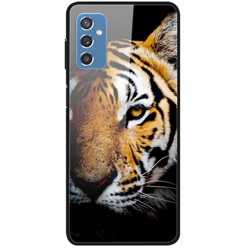 Luxury Print Case For Samsung Galaxy M52 5G Case for Galaxy m52 5G Cover Tempered Glass Phone Funda Back Cases M 52 2021 NEW cute phone cases for samsung  Cases For Samsung