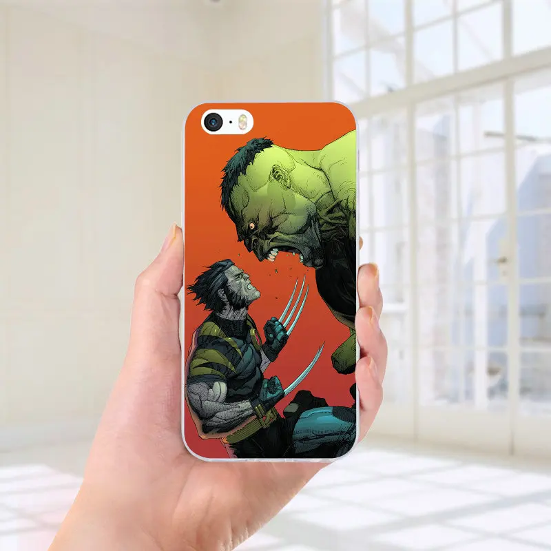 Picture 6 Для iPhone 5 5S 5C SE 6 6S 7 8 Plus X XR XS Max сумки Тоторо Мягкий Силиконовый ТПУ чехол для сотового телефона Росомаха Comics Xmen Hero - Цвет: Picture 6