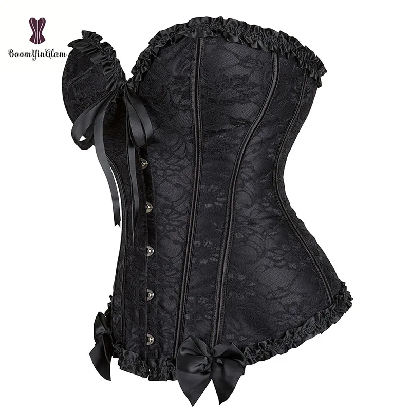 Slimming Waist Sexy Victorian Pleated Lace Up Boned Corset Plus Sze S-6XL Ruffled Top Bustiers & Corsets 805#