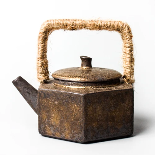 ★ Japán Stílusú Durva Fazekas Teáskanna Antik Kézzel Készített Teáskanna, Tea Kályha, Meleg Készítő, Aranyozott Kungfu Teakészlet - Image 3