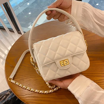 

Small ck bag 2020 new women's bag small Xiangfeng Lingge chain bag fashion Joker shoulder portable messenger bag