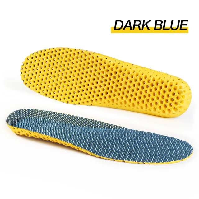 Bangni Memory Foam Insoles Orthopedic Sport Support Insert Woman Men Shoes Feet Soles Pad Orthotic Breathable Running Cushion Basic D-Blue