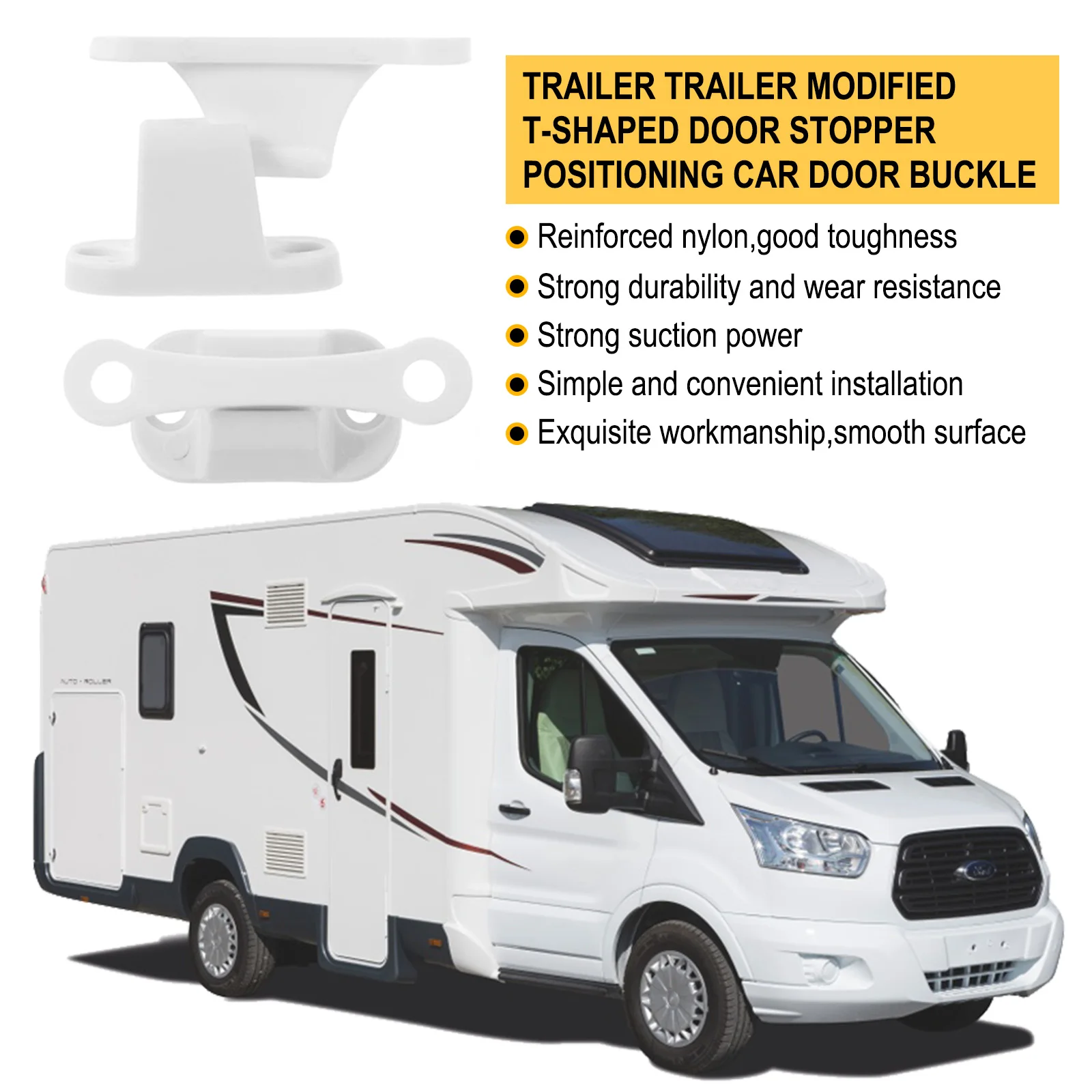 RV Door Retainer Kit RV Baggage Door Catch Compartment Clips Latch Nylon Door Catch Holder Cargo RV Trailer Stop Entry for Caravan Motorhomes