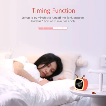 

Hot Night Light Alarm Clock Digital Clock with Snooze Function Brightness Time/ Date Display Cute Night Lights for Children Room