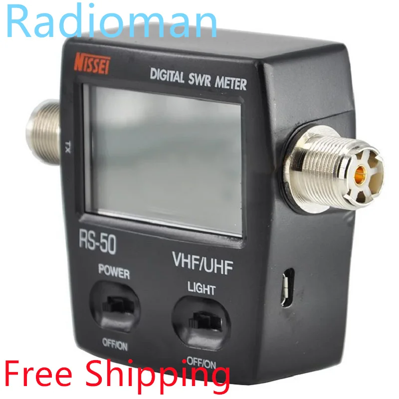 RS-50 Digital SWR/Watt Meter NISSEI 125-525MHz UHF/VHF M Type Connector for TYT Kenwood Baofeng LED Screen Radio Power Counter | Мобильные