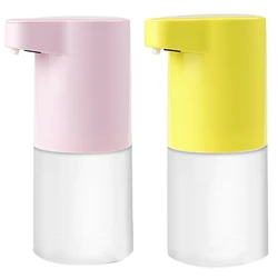 2 Set Automatic Foaming Soap Dispenser Induction Hand Washing Machine For Kitchen Intelligent,Yellow Foam & Pink Foam