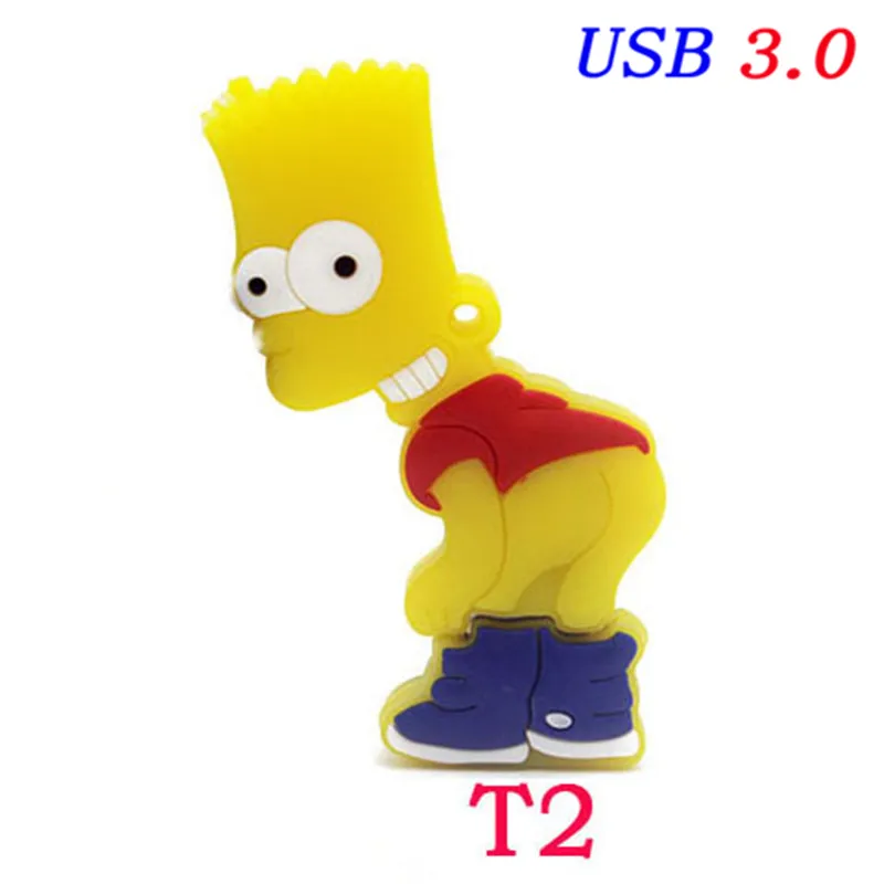 T2 Usb флеш-накопитель memoryusb 3,0 16 ГБ 4 ГБ 8 ГБ 16 ГБ 32 ГБ 64 Гб Память usb Мультяшные Симпсоны флешки 64 Гб на заказ - Цвет: T2