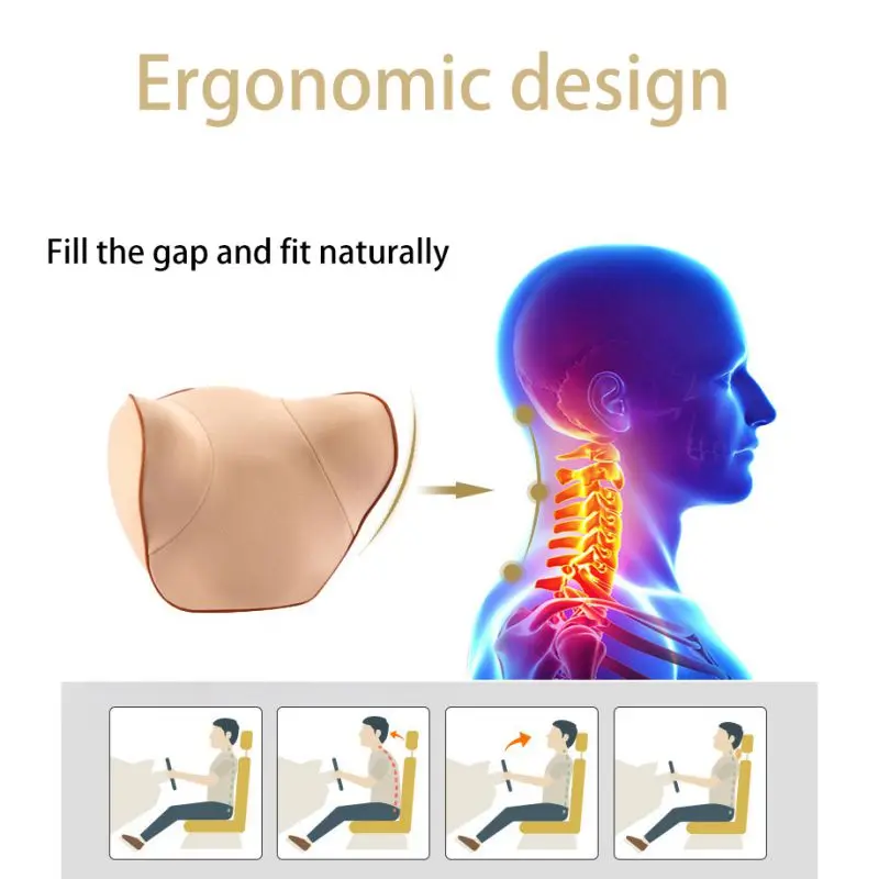 1 шт. Автомобильная подушка для шеи на сиденье Подушка под голову для облегчение боли в шее и шейки матки с регулируемыми бретелями и моющимся чехлом