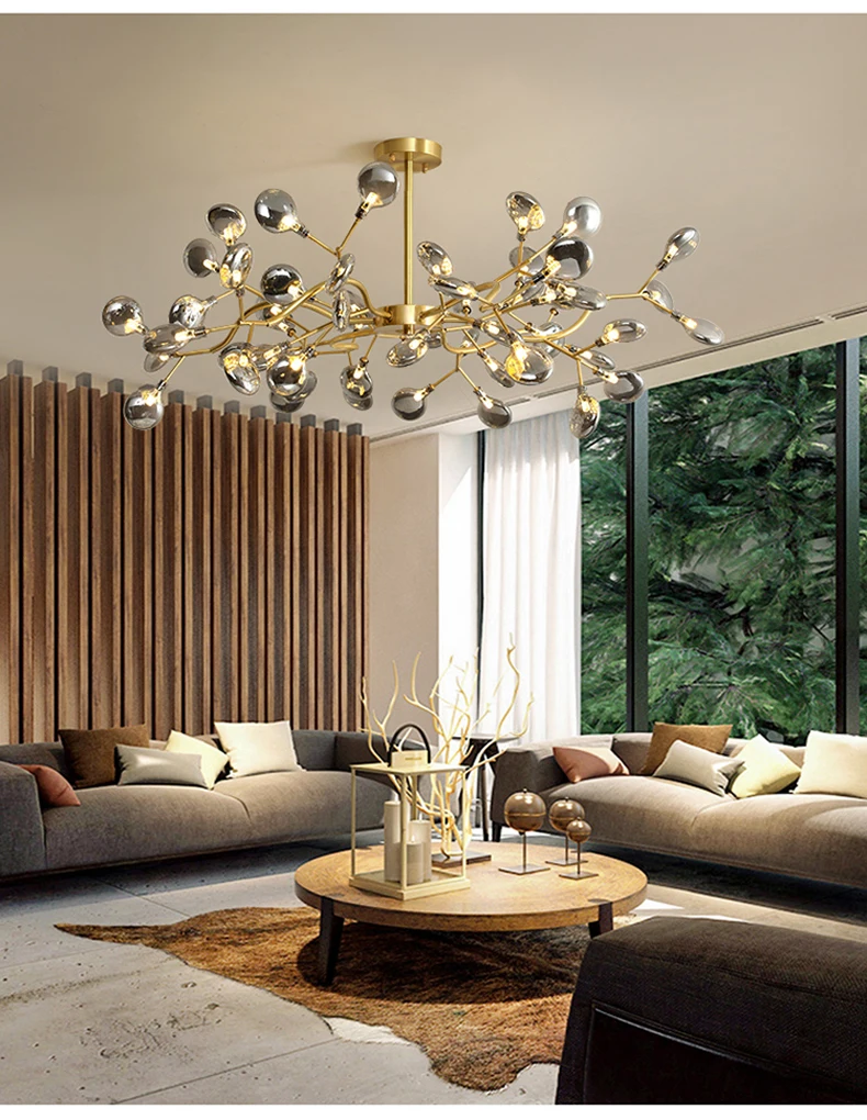 chandelier for living room Modern Pendant Chandelier Lighting Firefly Ceiling Chandelies For Living Room Bedroom Kitchen Lustre Indoor LED Fixture Lights orb chandelier