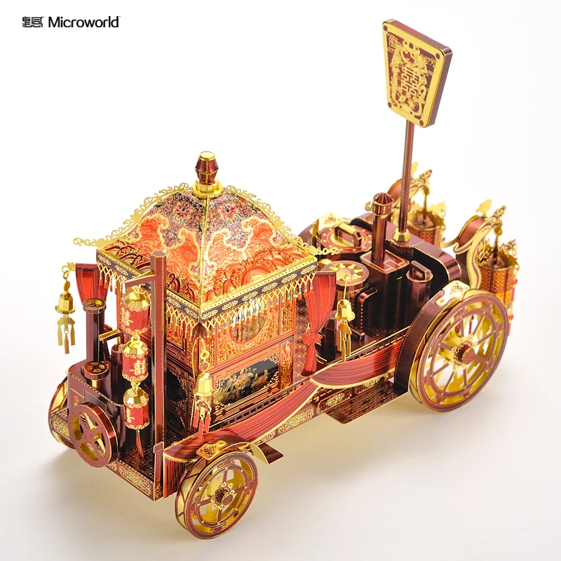 Microworld Wedding car model kits DIY laser cutting Jigsaw puzzle fighter model 3D metal Puzzle Toys for Children gifts 2