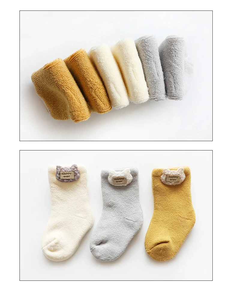3 пар/компл. теплые Зимние носки для детей милые мягкие осенне-зимние Носки для новорожденных мальчиков и девочек Банни спортивный костюм для маленьких мальчиков; носки для детей преддошкольного возраста
