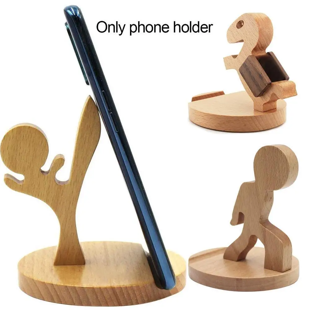 Kufung Style Wooden Desktop Phone Holder Portable Cellphone For Samsung For iPhone Holder Phones Bracket Smart Stand For Xi N1P2