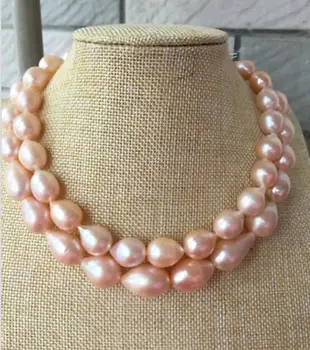 

gorgeous 12-13mm south sea pink baroque pearl necklace 36inch 50"